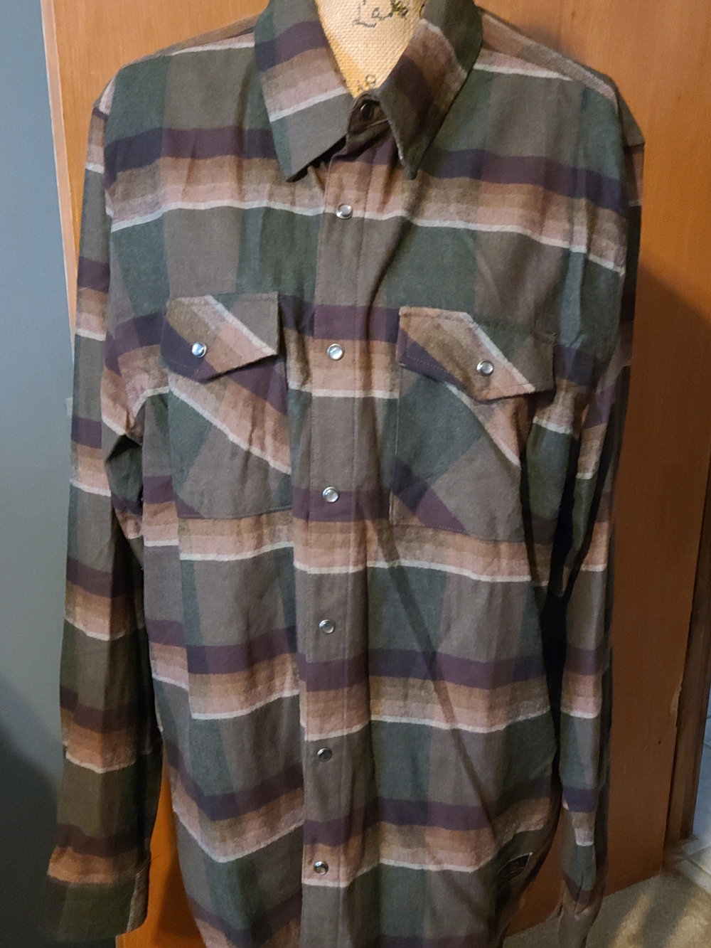 Men's Troll Co, Green Plaid Snap-Front Shirt Jacket